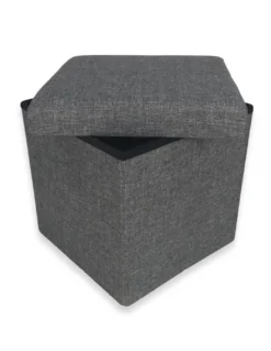 POUF CONTENITORE POGGIAPIEDI TESSUTO TAYLOR GRIGIO