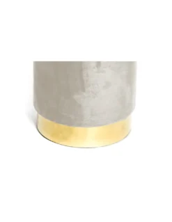 POUF Poggiapiedi Cilindro VELVET in Velluto Unito Beige