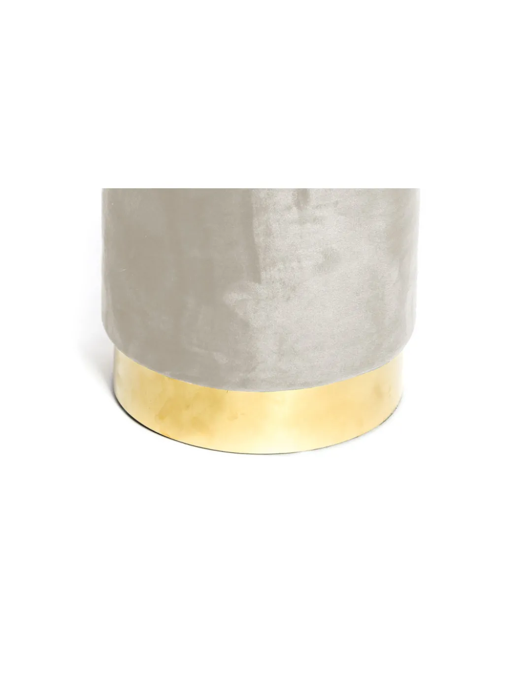 POUF Poggiapiedi Cilindro VELVET in Velluto Unito Beige