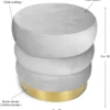 POUF Poggiapiedi Cilindro VELVET Trapuntato in Velluto Unito Petrolio