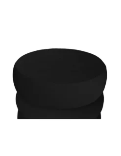 POUF Poggiapiedi Cilindro VELVET Trapuntato in Velluto Unito Nero