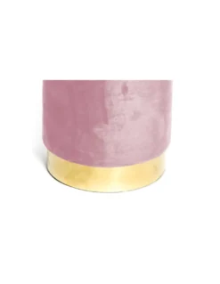 POUF Poggiapiedi Cilindro VELVET in Velluto Unito Rosa