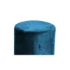 POUF Poggiapiedi Cilindro VELVET in Velluto Unito Blu