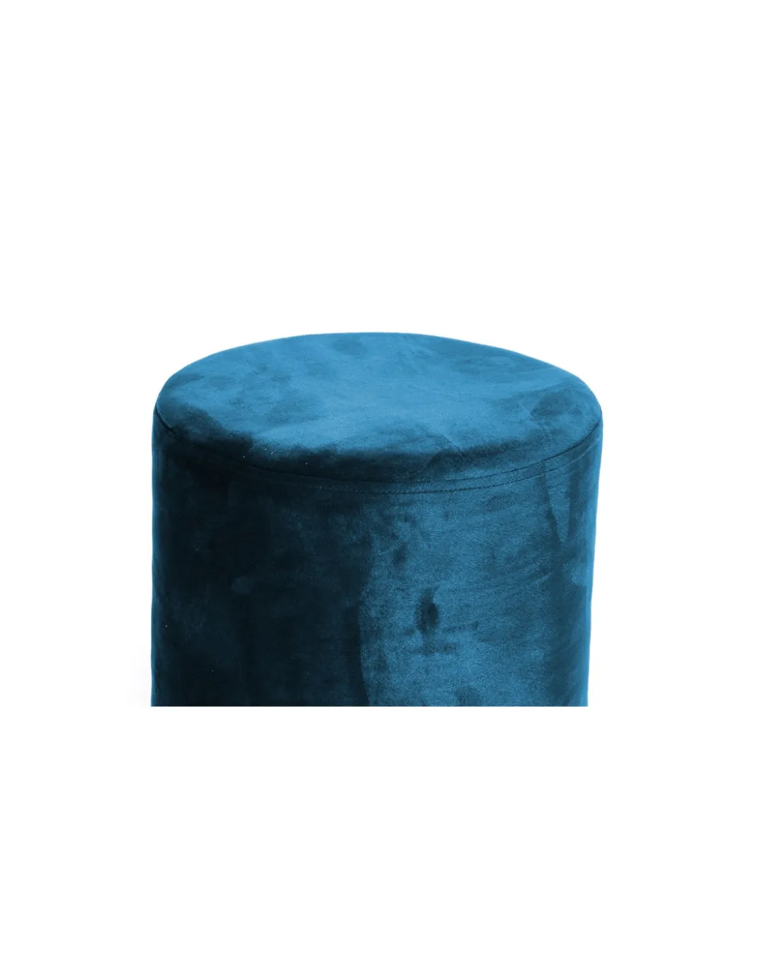 POUF Poggiapiedi Cilindro VELVET in Velluto Unito Blu