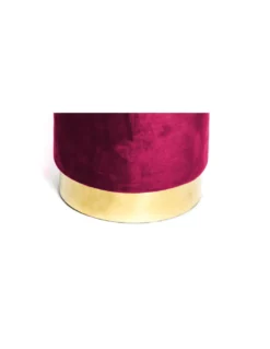 POUF Poggiapiedi Cilindro VELVET in Velluto Unito Bordeaux