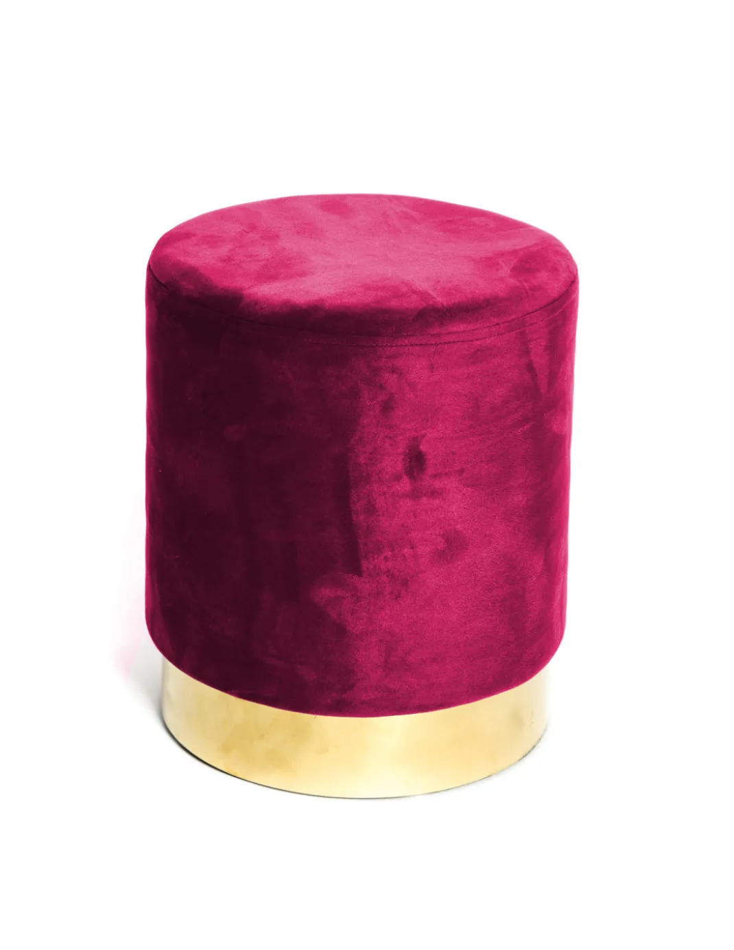POUF Poggiapiedi Cilindro VELVET in Velluto Unito Bordeaux