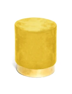 POUF Poggiapiedi Cilindro VELVET in Velluto Unito Senape