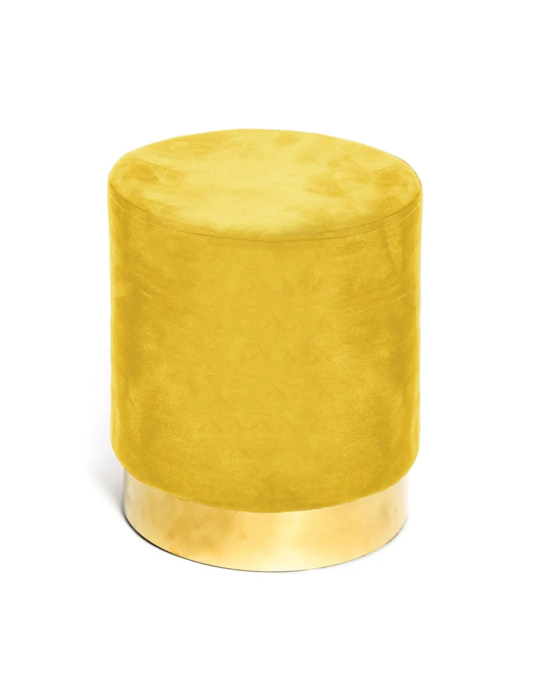 POUF Poggiapiedi Cilindro VELVET in Velluto Unito Senape
