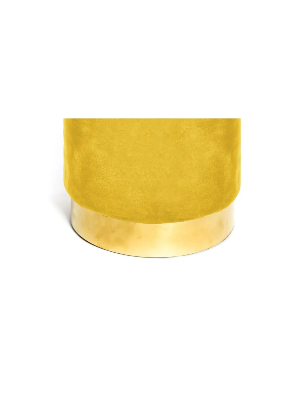 POUF Poggiapiedi Cilindro VELVET in Velluto Unito Senape