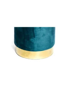 POUF Poggiapiedi Cilindro VELVET in Velluto Unito Petrolio