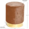 Pouf Poggiapiedi Velvet in Velluto Ruggine con Base Dorata | Design Elegante, Ø32xH40 cm, Morbido, Resistente fino a 150 kg