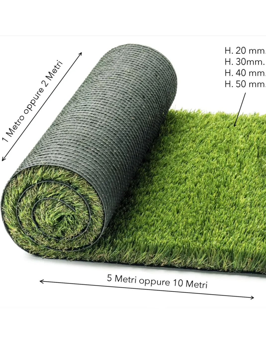 Prato Sintetico WINDSOR © Erba finta Tappeto Manto Giardino Realistico 5 Sfumature Qualità Extra