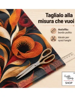 Runner Cucina Fiori di Arancio 50 cm Tappeto Antiscivolo Lavabile Made in Italy