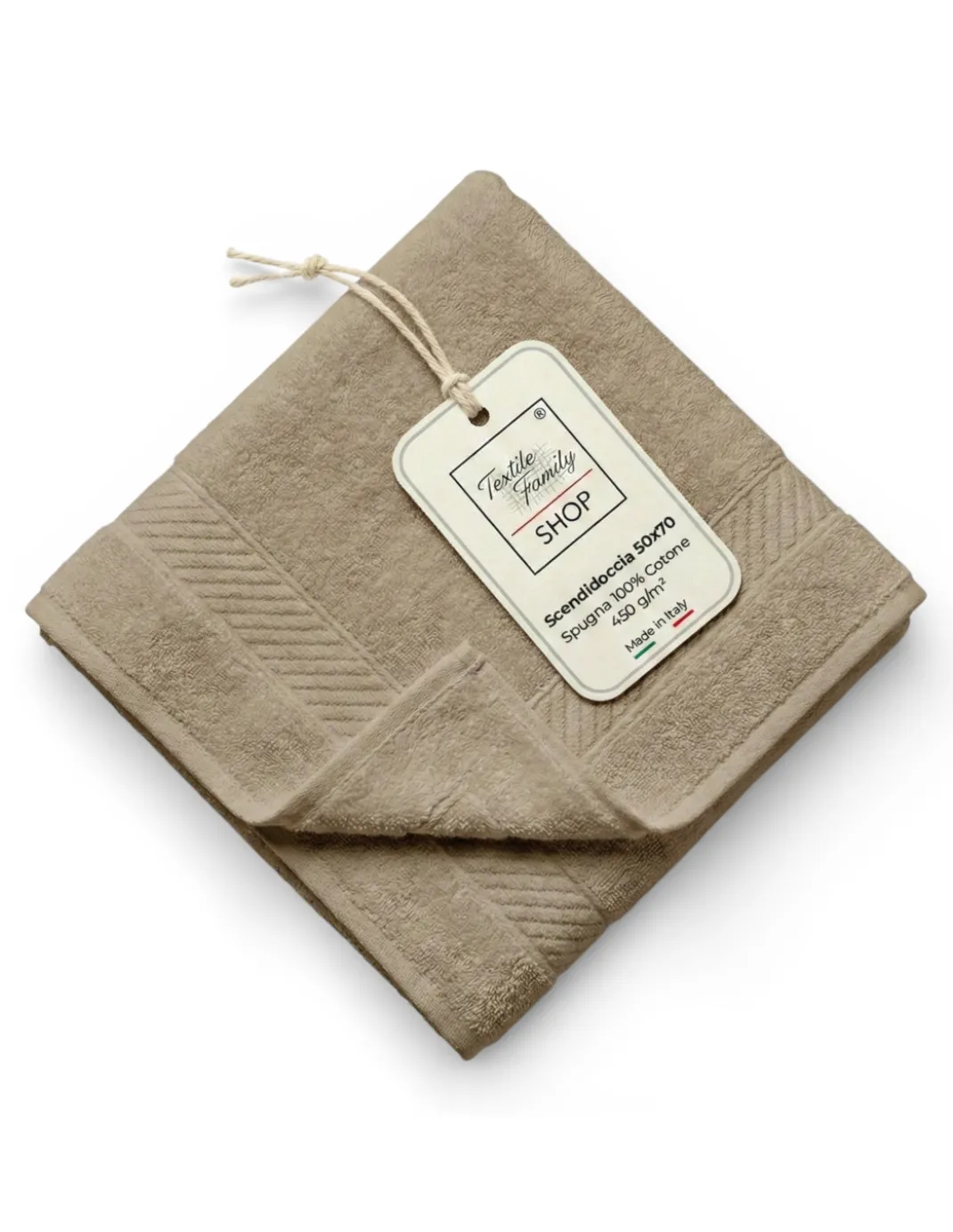 Scendidoccia Bagno Beige 50x70 Spugna Cotone 450 g/m² - Tappetino Doccia Made in Italy