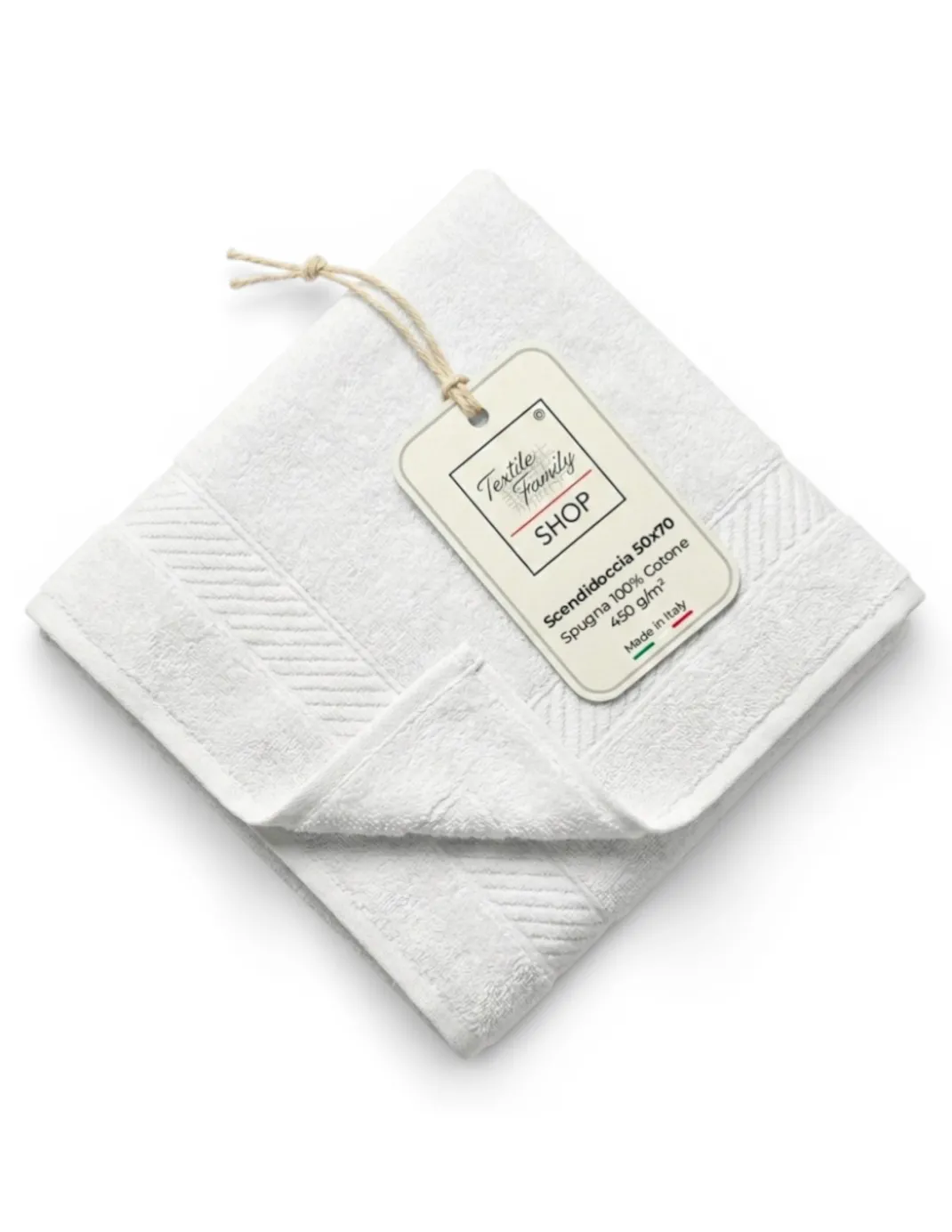 Scendidoccia Bagno Bianco 50x70 Spugna Cotone 450 g/m² - Tappetino Doccia Made in Italy