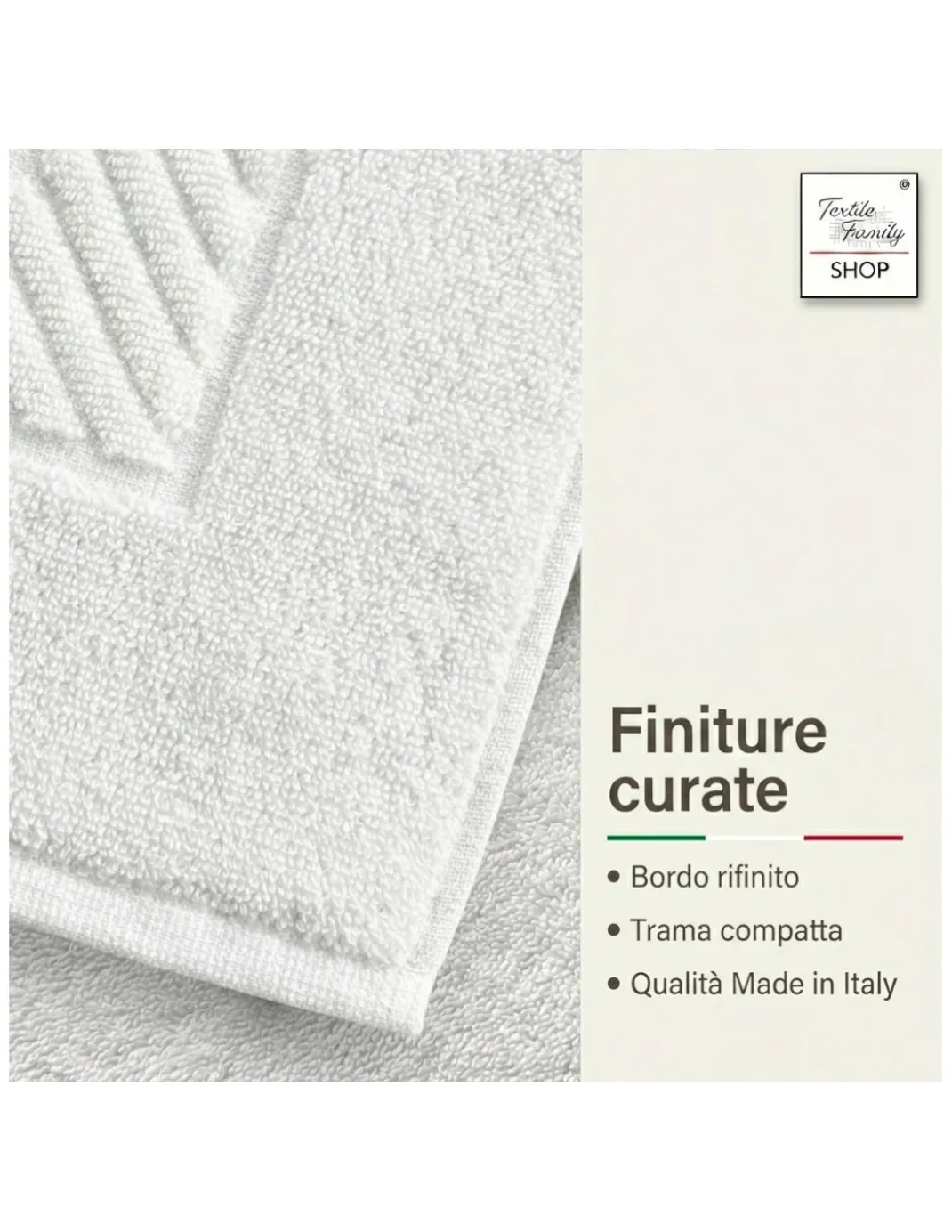 Scendidoccia Bagno Bianco 50x70 Spugna Cotone 450 g/m² - Tappetino Doccia Made in Italy