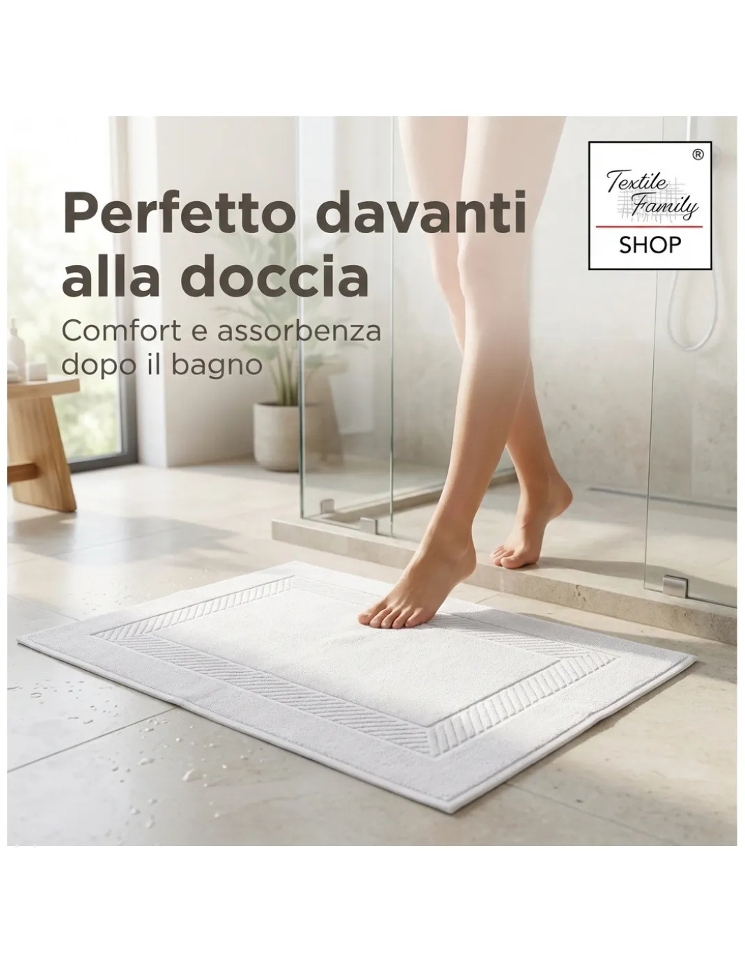 Scendidoccia Bagno Fragola 50x70 Spugna Cotone 450 g/m² - Tappetino Doccia Made in Italy