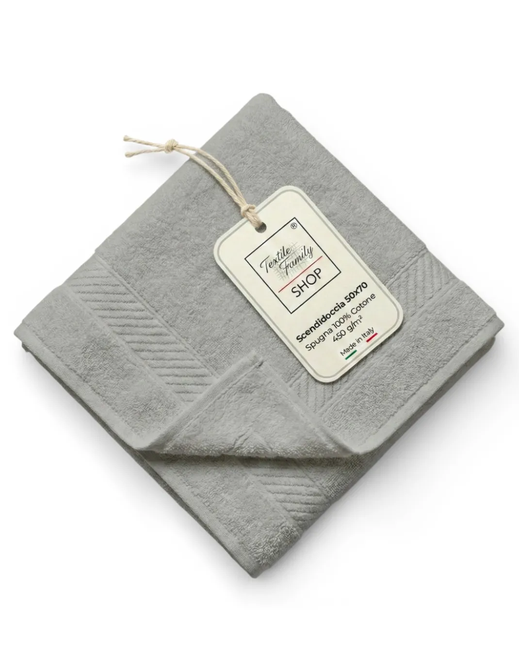 Scendidoccia Bagno Grigio 50x70 Spugna Cotone 450 g/m² - Tappetino Doccia Made in Italy