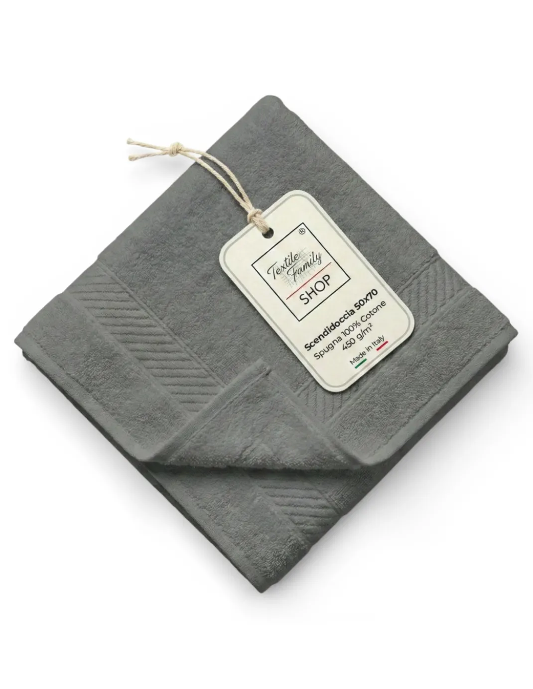 Scendidoccia Bagno Grisaglia 50x70 Spugna Cotone 450 g/m² - Tappetino Doccia Made in Italy