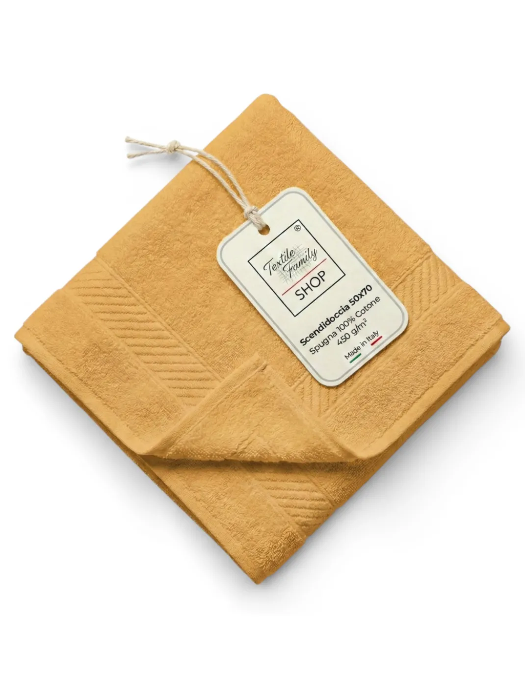 Scendidoccia Bagno Ocra 50x70 Spugna Cotone 450 g/m² - Tappetino Doccia Made in Italy