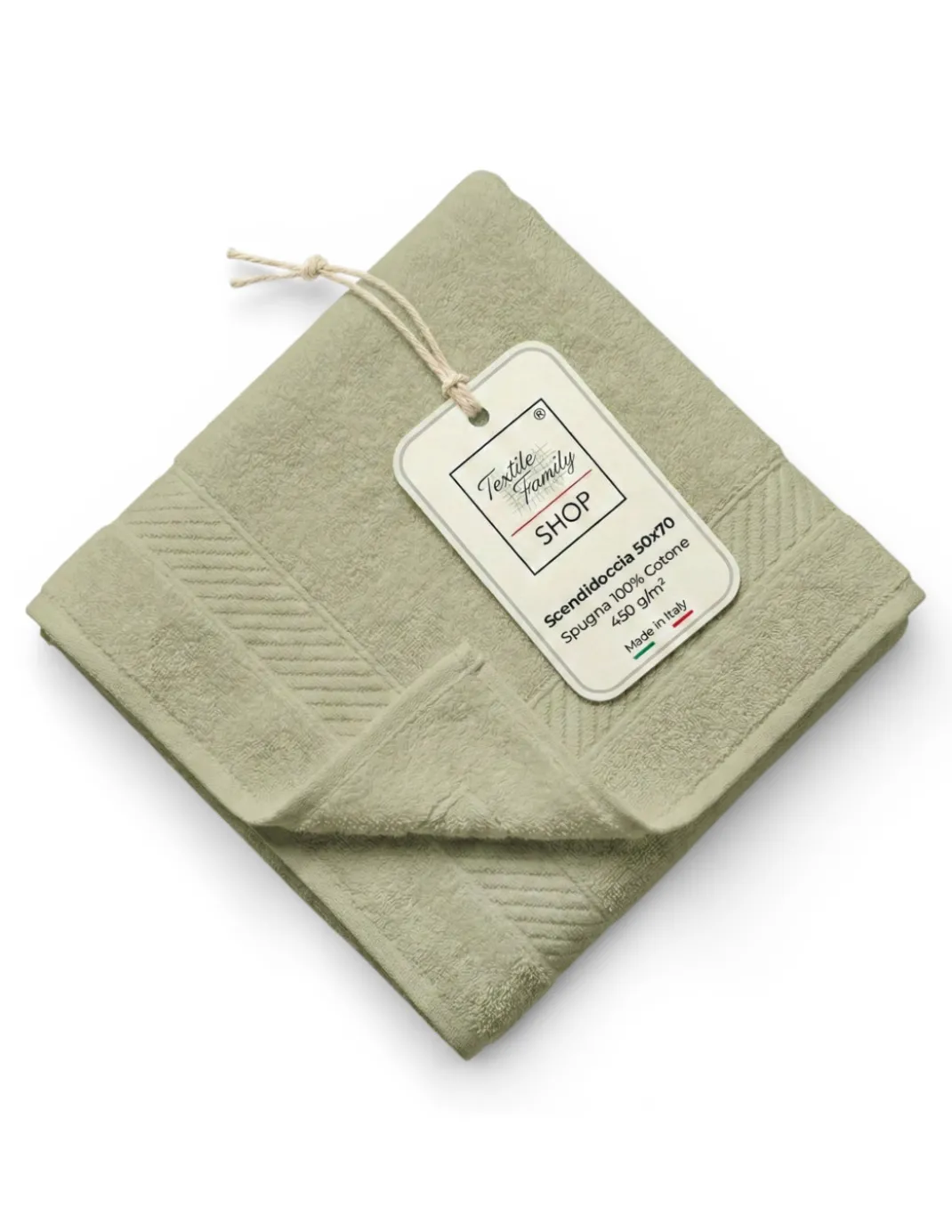 Scendidoccia Bagno Oliva 50x70 Spugna Cotone 450 g/m² - Tappetino Doccia Made in Italy