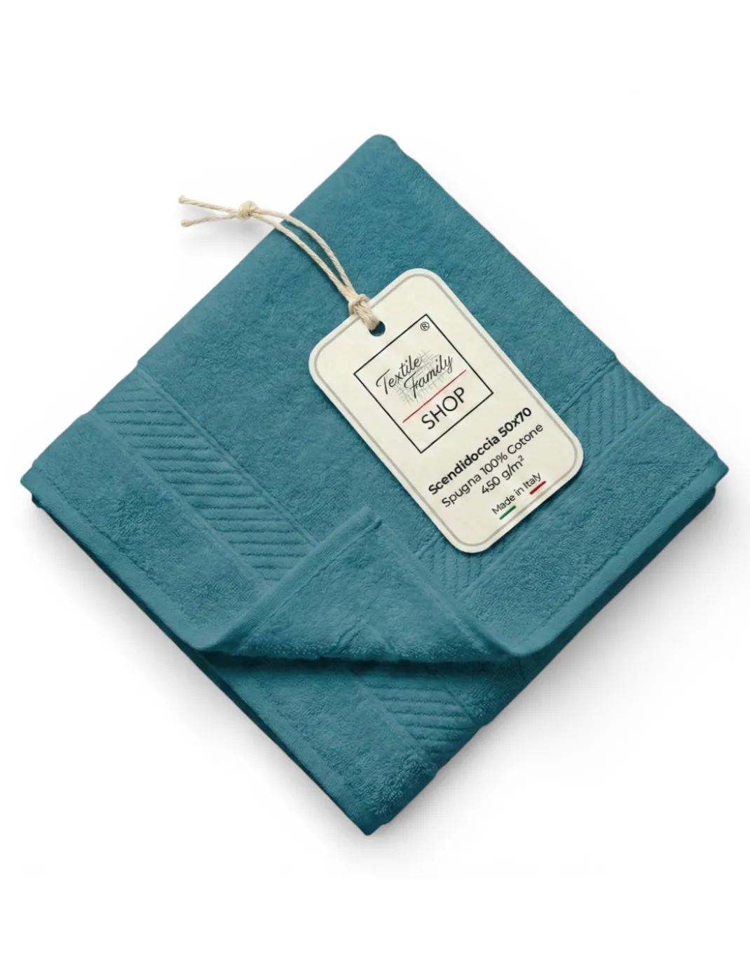 Scendidoccia Bagno Petrolio 50x70 Spugna Cotone 450 g/m² - Tappetino Doccia Made in Italy
