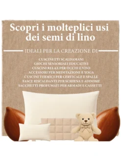 Semi di Lino Naturali Lavati e Sterilizzati β Per Cuscinetti Termici, Impacchi Cosmetici e Uso Artigianale