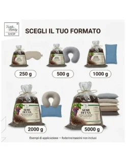 Semi di Uva Sciolti per Cuscini Riscaldanti - Riempimento Naturale per Terapie Caldo e Freddo, Ecologico e Sicuro