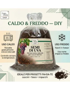 Semi di Uva Sciolti per Cuscini Riscaldanti - Riempimento Naturale per Terapie Caldo e Freddo, Ecologico e Sicuro