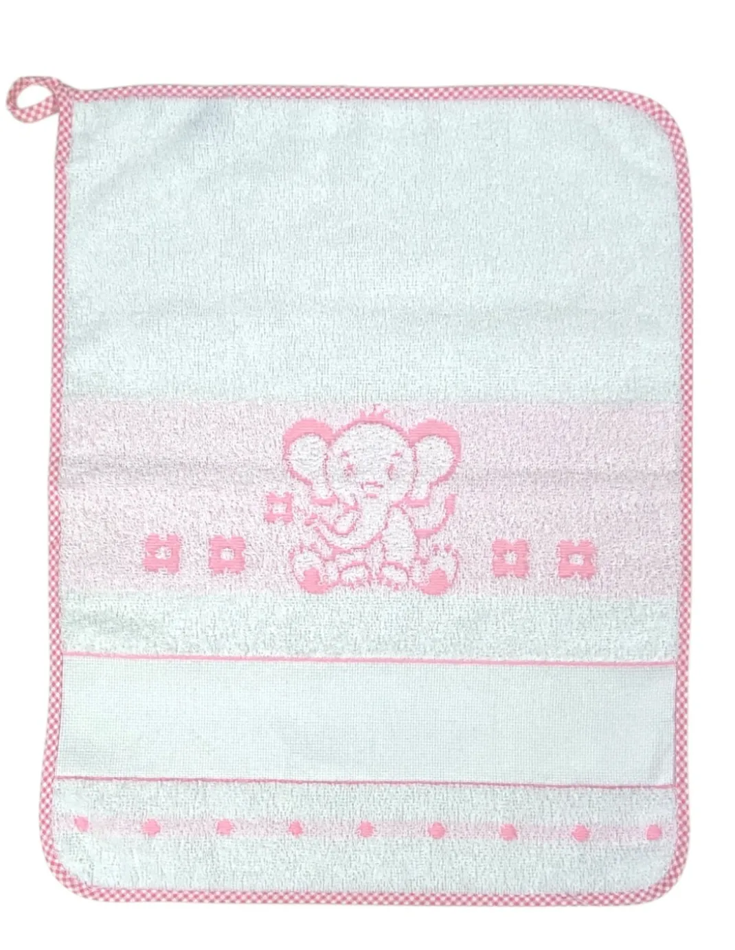 SET 3 ASCIUGAMANI ASILO bambina POPPY © cm. 40x55 puro cotone FEMMINA con tela AIDA da ricamare