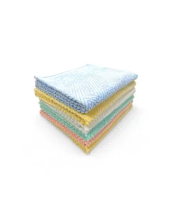 Set 6 Asciugamani Bagno Grandi, Modello Venere, Jacquard, Puro Cotone, Colori Assortiti, Made in Italy