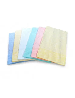 Set 6 Asciugamani Bagno Grandi, Modello Venere, Jacquard, Puro Cotone, Colori Assortiti, Made in Italy