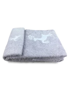 SET asciugamani CERVO GRIGIO puro cotone Made in Italy