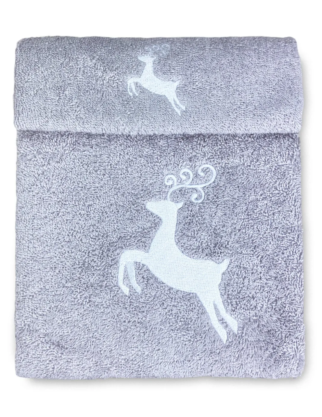SET asciugamani CERVO GRIGIO puro cotone Made in Italy