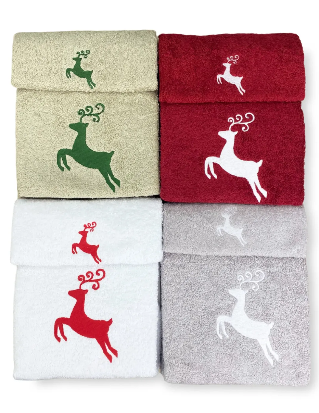 SET asciugamani CERVO ROSSO puro cotone Made in Italy