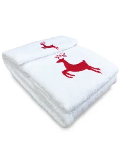 SET asciugamani CERVO ROSSO puro cotone Made in Italy
