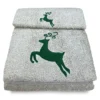 SET asciugamani CERVO VERDE puro cotone Made in Italy