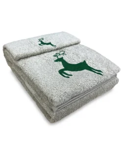 SET asciugamani CERVO VERDE puro cotone Made in Italy