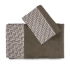 SET asciugamani con bordo FASHION Beige in puro cotone Made in Italy