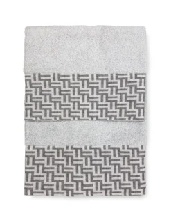 SET asciugamani con bordo FASHION Grigio in puro cotone Made in Italy