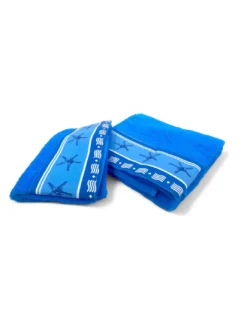 SET asciugamani con bordo Stelle Marine Blu in puro cotone Made in Italy