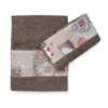 SET asciugamani con bordo Tirolese SHABBY Rosso in puro cotone Made in Italy