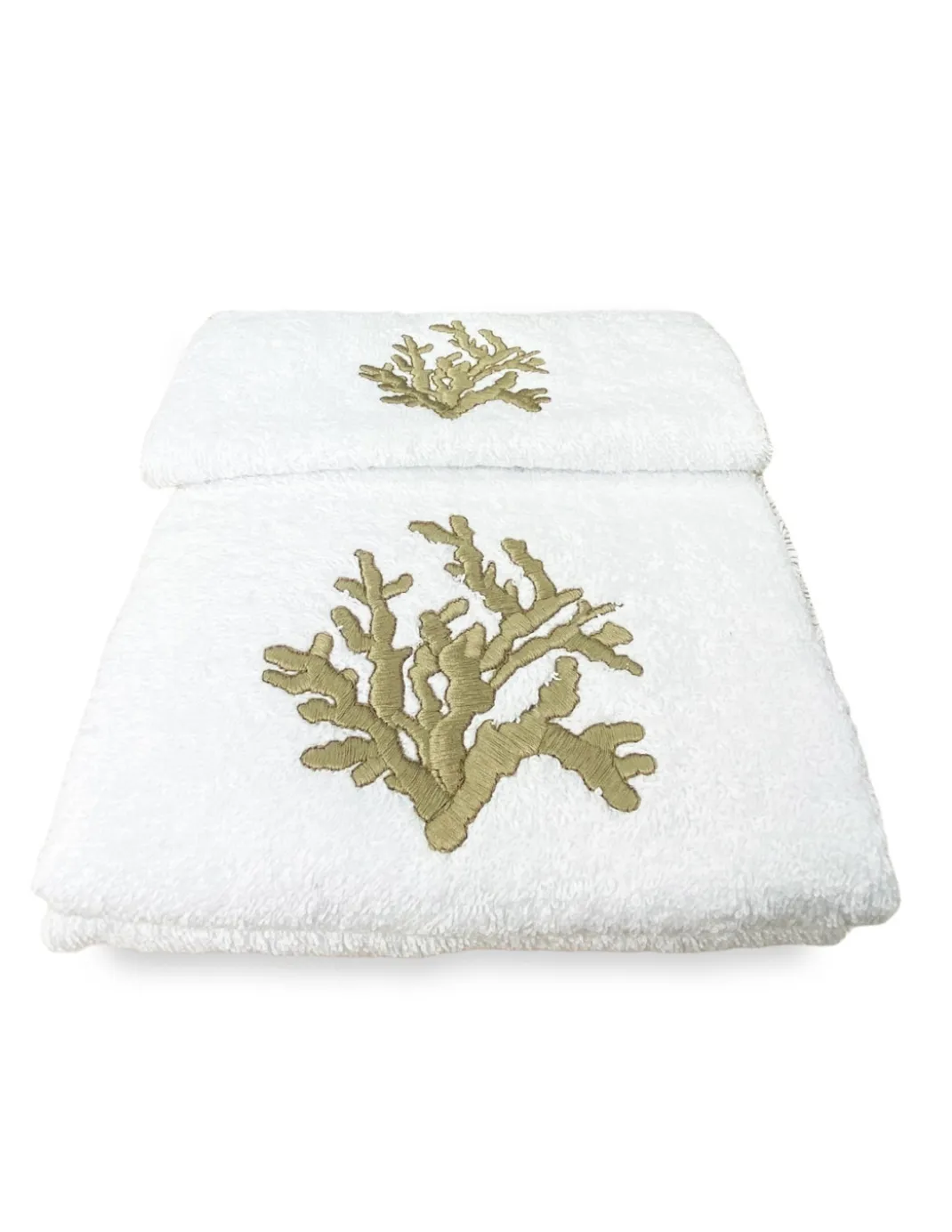 SET asciugamani CORALLO BEIGE puro cotone Made in Italy