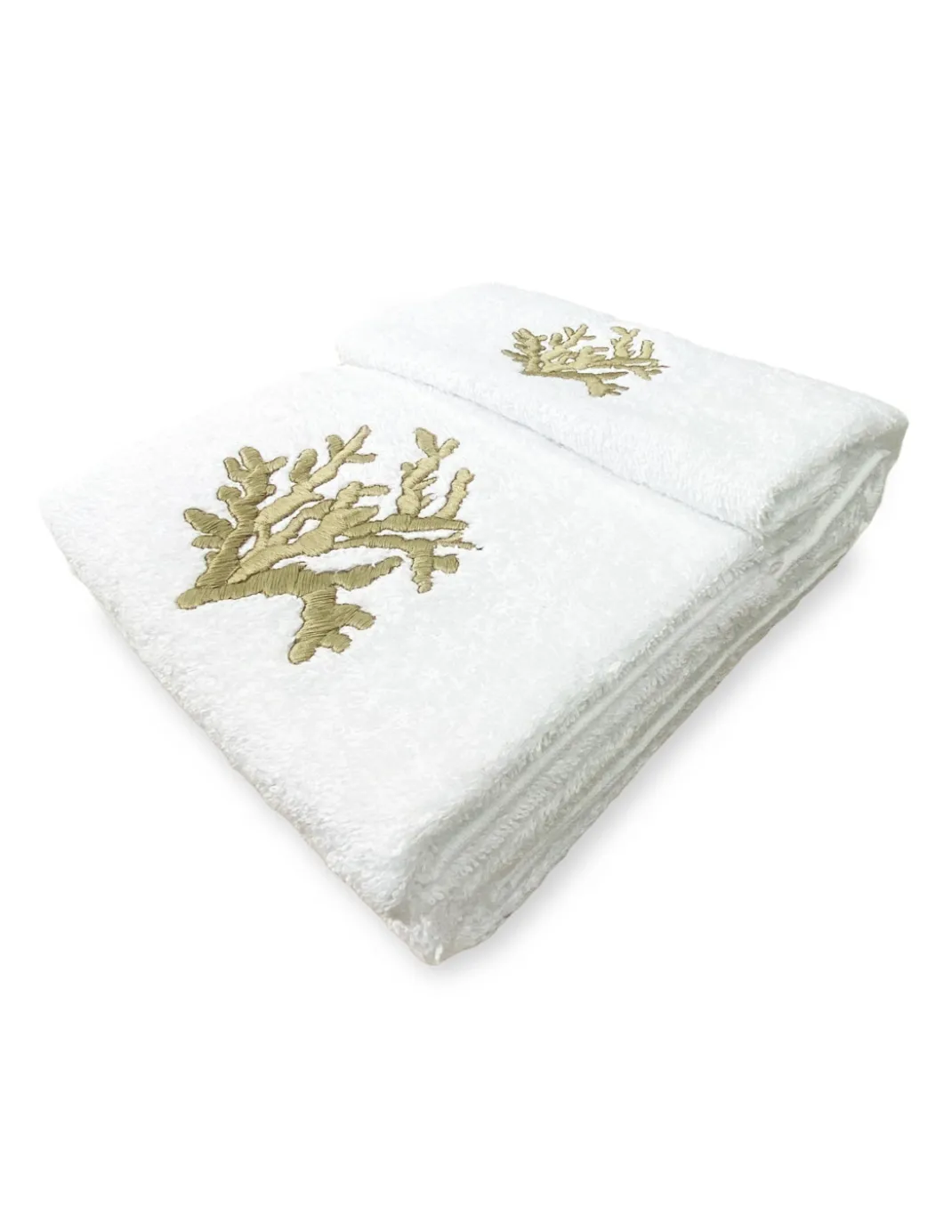 SET asciugamani CORALLO BEIGE puro cotone Made in Italy
