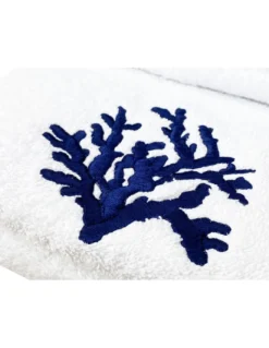 SET asciugamani CORALLO BLU puro cotone Made in Italy