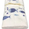SET asciugamani MARE PESCIOLINI fondo BIANCO