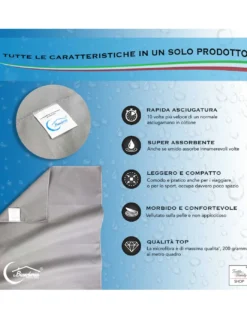 SET asciugamani MICROFIBRA VERDE ACIDO 1+1 Viso e Ospite