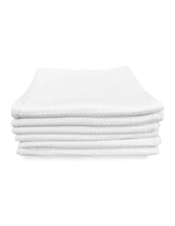 SET 6 asciugamani OSPITE Cotone TINTA UNITA bianco NIDO D'APE FORNITURA ALBERGHIERA cm.40X60