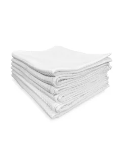SET 6 asciugamani OSPITE Cotone TINTA UNITA bianco NIDO D'APE FORNITURA ALBERGHIERA cm.40X60