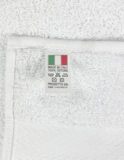 Set 6 Asciugamani Ospite in Spugna di Cotone 100% Bianco – 40x60 cm | Morbidi, Assorbenti, Resistenti – Made in Italy